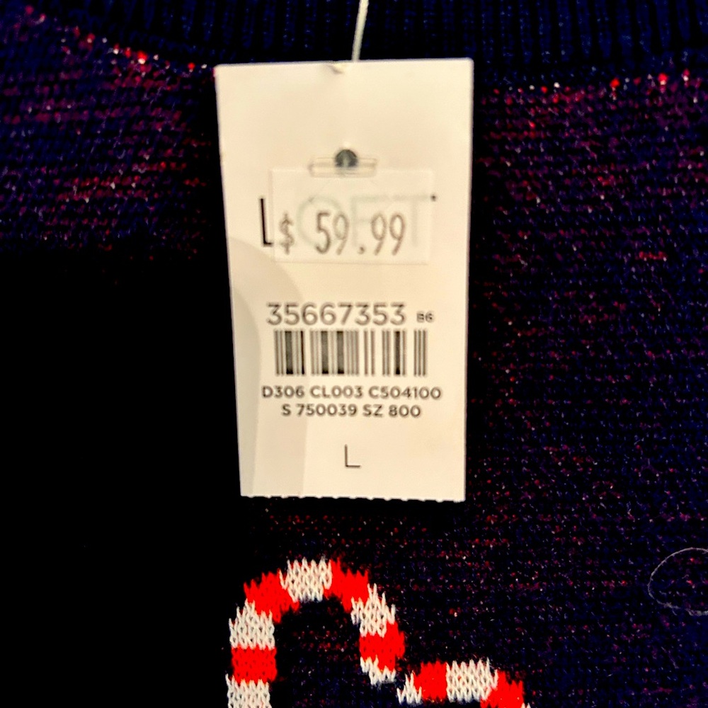 LOFT Christmas sweater w candy canes